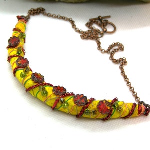 Fiber Textile Bar Necklace image 6