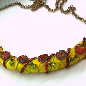 Fiber Textile Bar Necklace image 2