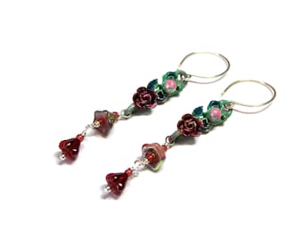 Red Rose Earrings