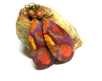 Leather Earrings Hand Painted