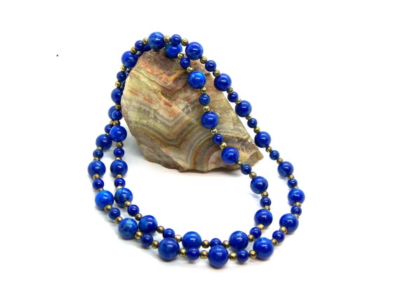 Blue Lapis Lazuli Beaded Necklace - image 4