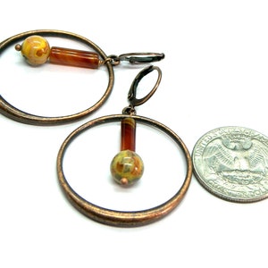 Gemstone Copper Hoop Earrings image 8