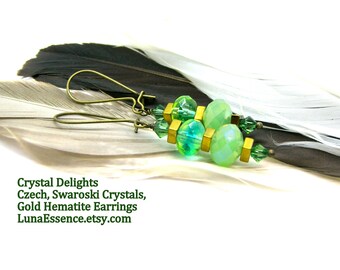 Green Blue Crystal Earrings