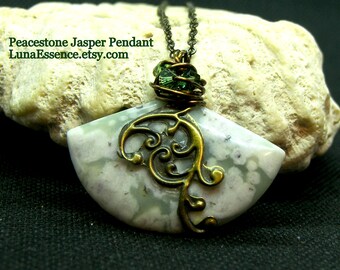 Peace Jasper fan Pendant