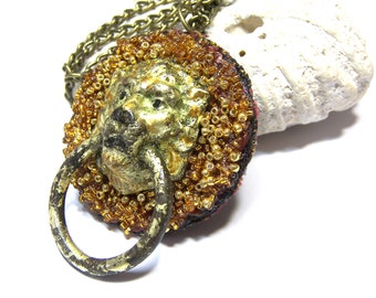 Lion Mosaic Pendant