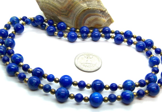 Blue Lapis Lazuli Beaded Necklace - image 9