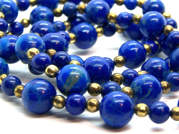 Blue Lapis Lazuli Beaded Necklace - image 5
