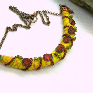 Fiber Textile Bar Necklace image 10