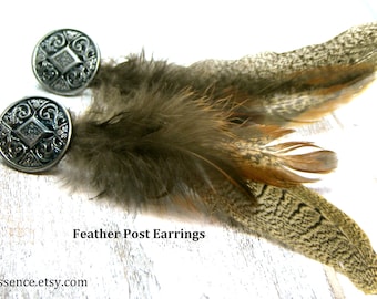 Feather Post Earrings