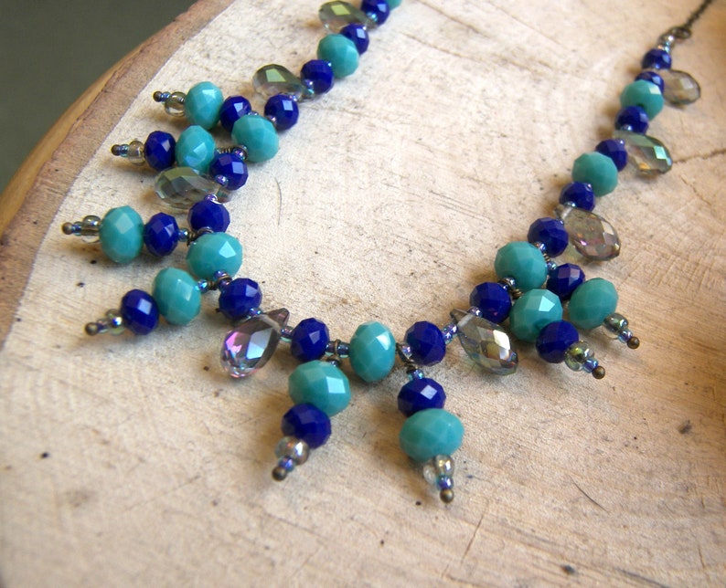 Blue Beaded Necklace image 4