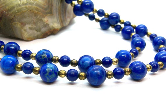 Blue Lapis Lazuli Beaded Necklace - image 10