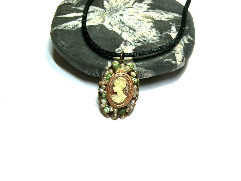 Cameo Black Silk Adjustable Choker