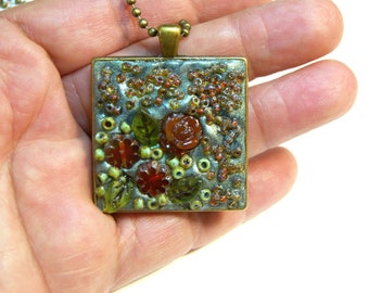 Polymer Clay Mosaic Pendant