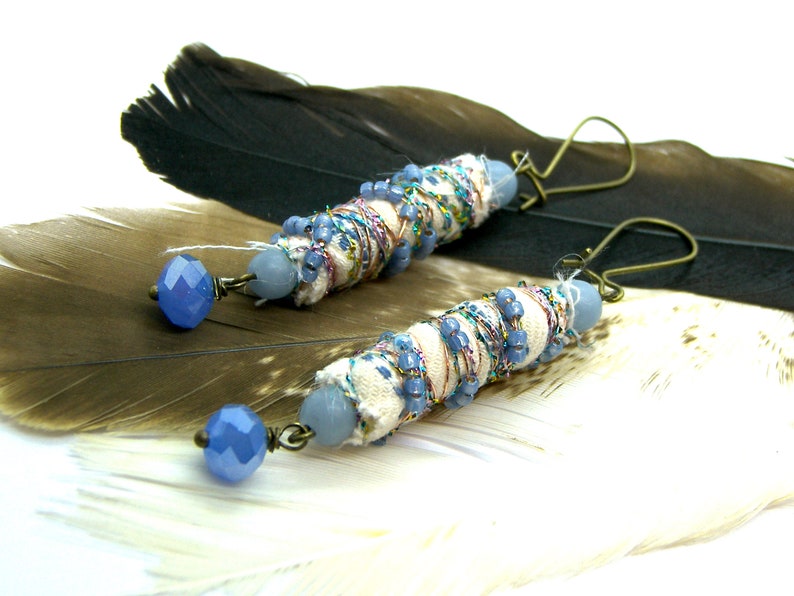Fiber Textile Art Earrings image 2