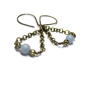 Angelite brass chain Earrings