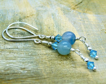 Aquamarine Crystal Earrings