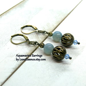 Aquamarine Beaded Earrings