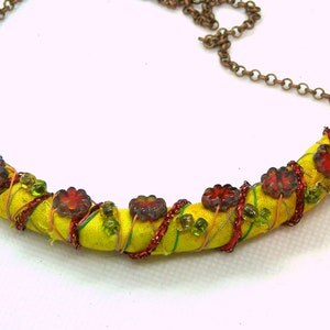 Fiber Textile Bar Necklace image 9