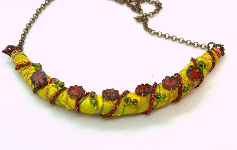 Fiber Textile Bar Necklace image 9