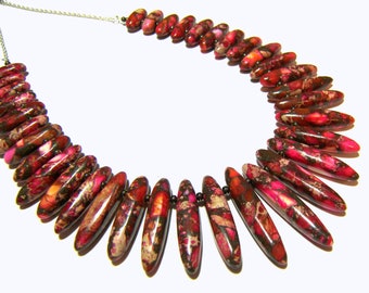 Ruby Red Impression Jasper Necklace