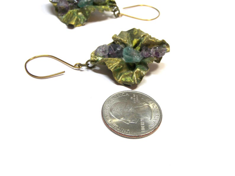 Folded form Copper Leaf Earrings On Sale