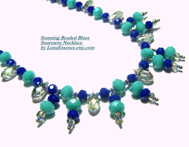 Blue Beaded Necklace image 10