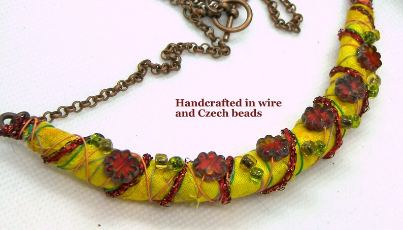 Fiber Textile Bar Necklace image 5