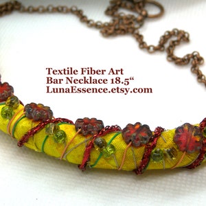 Fiber Textile Bar Necklace image 1