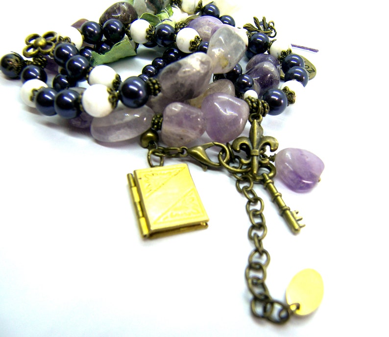 Multilayered Gemstone Wrap Bracelet Beaded Bracelet Etsy