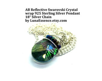 AB Swarovski Crystal 925 SS wire wrapped Pendant