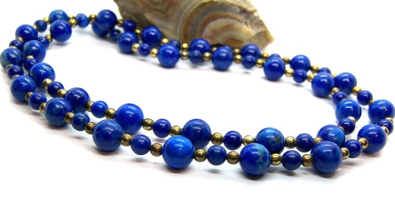 Blue Lapis Lazuli Beaded Necklace - image 8