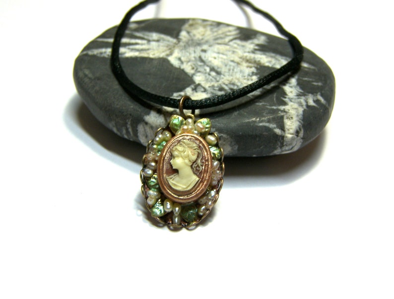 Cameo Black Silk Adjustable Choker