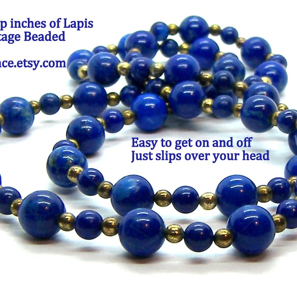 Blue Lapis Lazuli Beaded Necklace