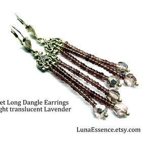Seed Bead long dangle earrings