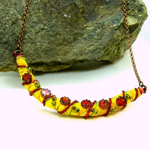 Fiber Textile Bar Necklace image 3