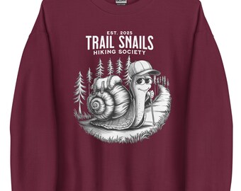 Sudadera de senderismo - Sudadera Trail Snails Society para amantes de la naturaleza y aventureros al aire libre, regalo para excursionistas, sudadera acogedora para exteriores