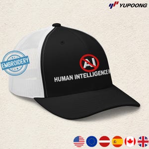Boné Techie Trucker: Inteligência Humana por Dentro, Boné Ajustável para Amantes de Tecnologia, Presente Legal para Programadores, Estilo Unissex. Design CAA5