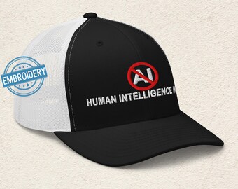 Techie Trucker Cap: Menschliche Intelligenz im Inneren, verstellbarer Hut für Technikliebhaber, cooles Geschenk für Programmierer, Unisex Style. Motiv CAA5