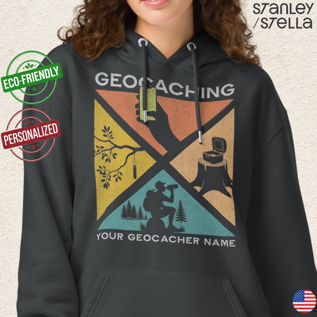 Sweatshirt Geocaching Montagne & Arbre – Cadeau Idéal Homme Femme Jeunesse Passionnés De Cache