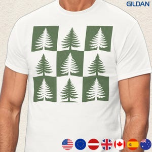 Pine Tree Nature T-shirt Outdoor Graphic Tee for Hiking & Camping Lover Durable Casual Top Wilderness Adventure Gift. Design TSC9