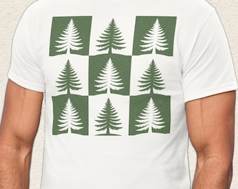 Pine Tree Nature T-shirt Outdoor Graphic Tee for Hiking & Camping Lover Durable Casual Top Wilderness Adventure Gift. Design TSC9