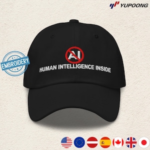 Tech Cap: Menschliche Intelligenz in einem coolen Tech Bekleidung, Unisex Cap, Smart Geschenk für Tech Liebhaber, verstellbarer Hut für den Alltag. Motiv CAA5