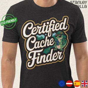 ジオキャッシング・エコフレンドリーTシャツ：認定キャッシュファインダー、ジオキャッシャー向けアドベンチャーTシャツ、スタイリッシュなジオキャッシンググッズ。デザインTSB2