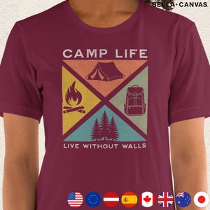 Camp Life T-Shirt Outdoor Adventure Tee for Camping, Hiking & Nature Lovers, Soft Cotton Casual Shirt. Design TSC8