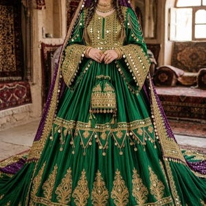 Green Balochi Dress - Etsy UK