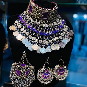 Afghan kochi neckles,headpiece and earing for bride