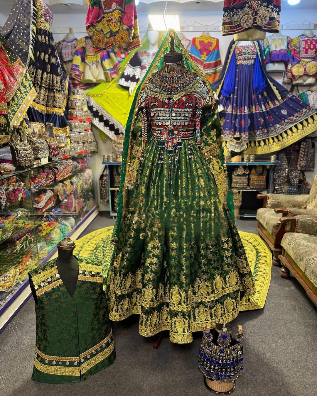 dark green nikkah dress Warda Nikkah Dress