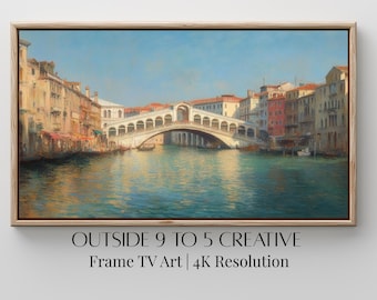 Samsung Frame TV Art DIGITAL DOWNLOAD Impressionistische Malerei Italienische Wanddekoration Rialtobrücke Nautische Wandkunst Reise Hisense CanvasTV