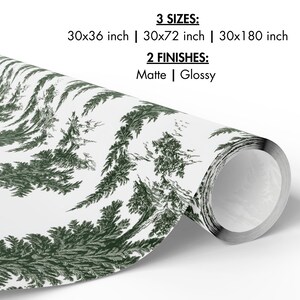 Winter Theme Wrapping Paper Roll Forest Green Collection Nordic Style Design Christmas Trees Green Gift Wrap Pine Tree Pattern Nature Print Holiday Gift Wrap Fine Art Finish Multiple Sizes Perfect Present Packaging Beautiful Collection