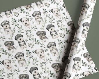 Dog Wrapping Paper Schnauzer Gift Wrap Kids Birthday Present for Dog Lover Gift Wrap Design Pet Package Birthday Decoration Quality Material